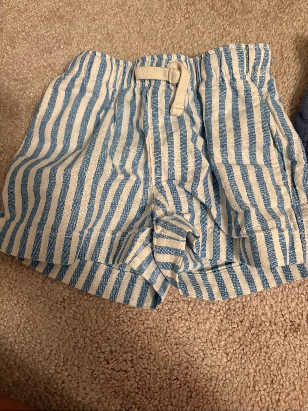 Crewcuts Blue and White Striped Toddler Shorts